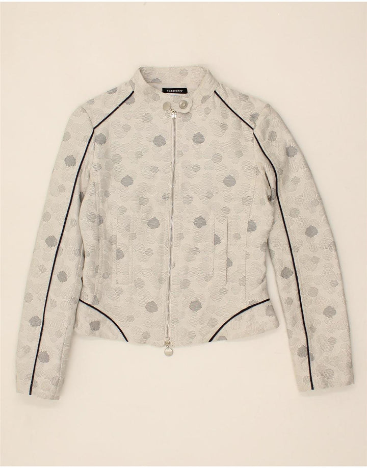 CARACTERE Girls Bomber Jacket 5-6 Years Grey Spotted Cotton Vintage Caractere and Second-Hand Caractere from Messina Hembry 