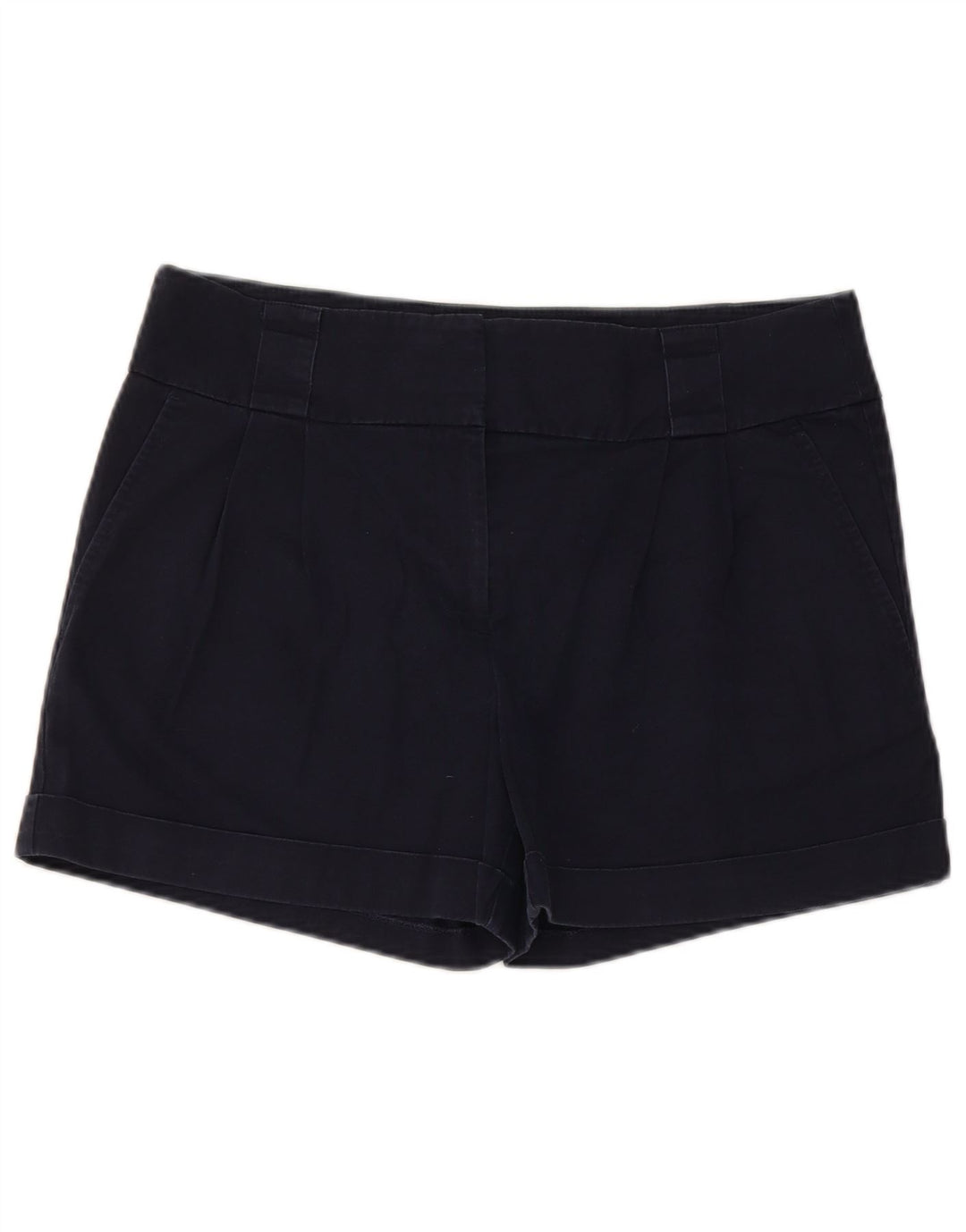 Oasis Womens Chino Shorts UK 12 Medium W32 Navy Blue Cotton