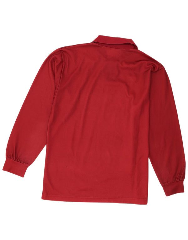 Polo da uomo a maniche lunghe Lotto Large Bordeaux