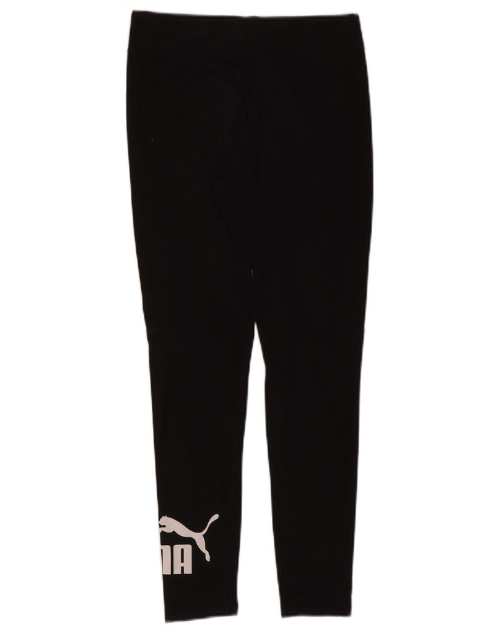 Puma Womens Graphic Leggings UK 14 Medium  Black Cotton
