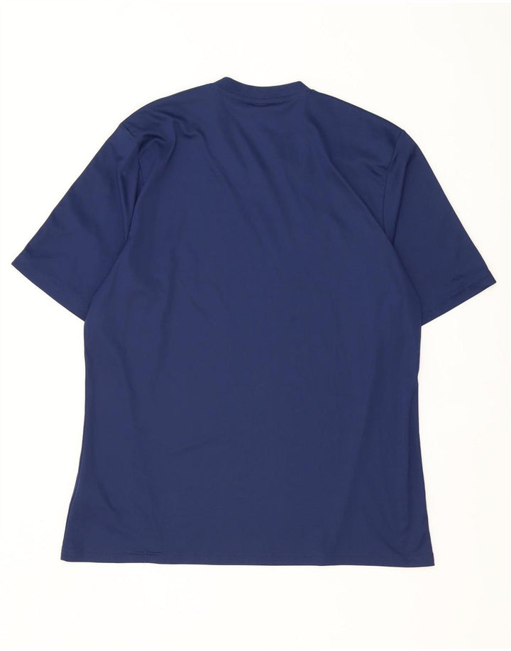 Adidas Mens Climalite T-Shirt Top XL Navy Blue Striped Polyester