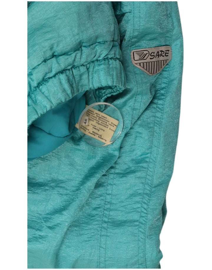 VINTAGE Womens Windbreaker Jacket IT 46 Large Blue Polyamide