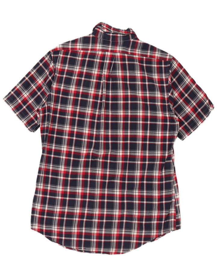 Brooks Brothers Mens Regent Short Sleeve Shirt Medium Navy Blue Check