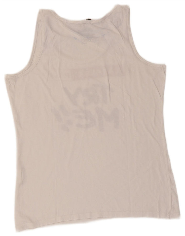 CARRERA Womens Graphic Vest Top UK 12 Medium White