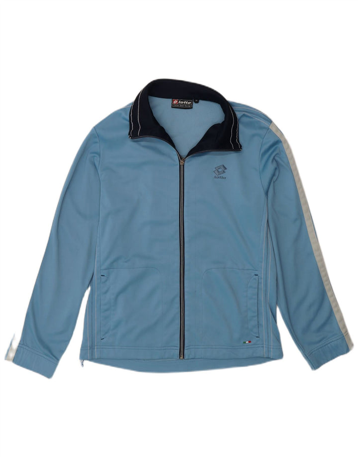 LOTTO Womens Tracksuit Top Jacket UK 12 Medium Blue Polyester Sports