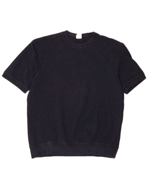 T-shirt da uomo Zara Top Large in cotone blu navy