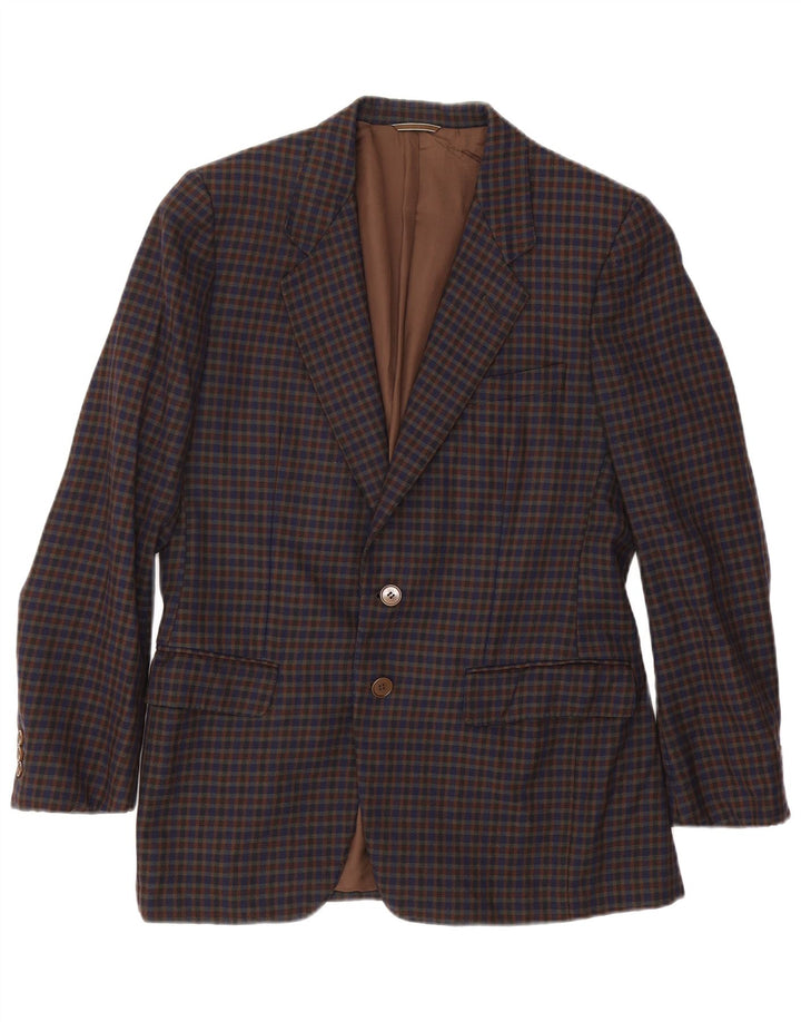 Aquascutum Mens 2 Button Blazer Jacket UK 38 Medium Multicoloured Gingham