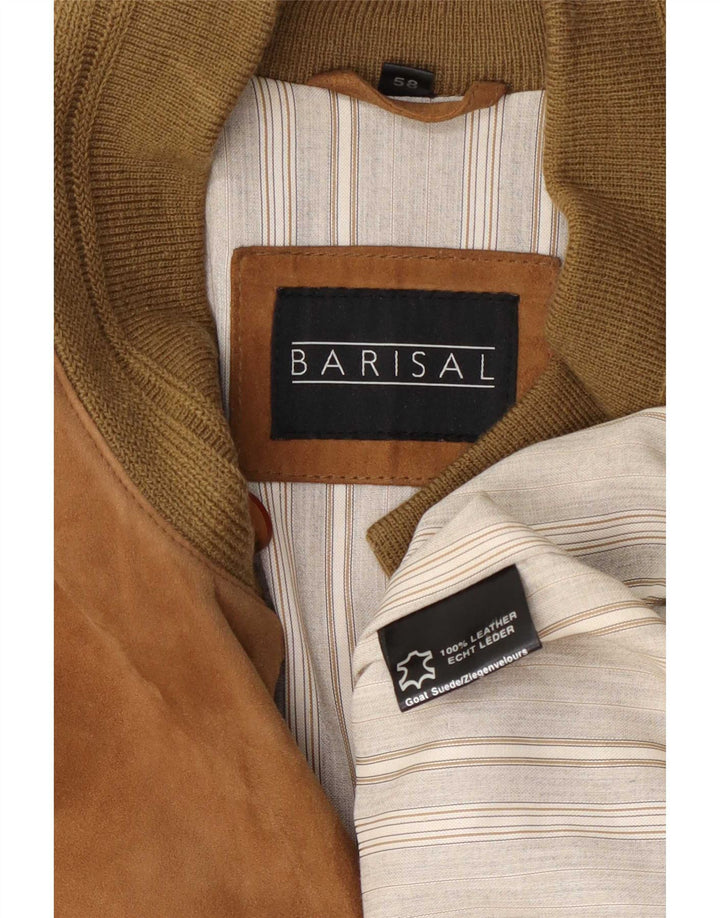 Jachetă Bomber de piele intoarsa pentru barbati Barisal IT 58 4XL piele bej