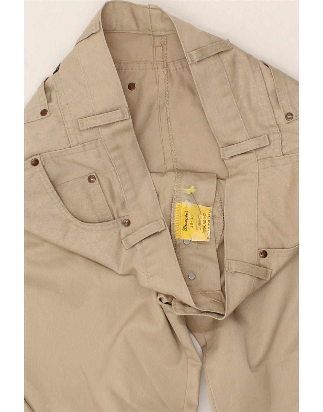 WRANGLER Mens Straight Casual Trousers W38 L32  Beige Cotton Vintage Wrangler and Second-Hand Wrangler from Messina Hembry 