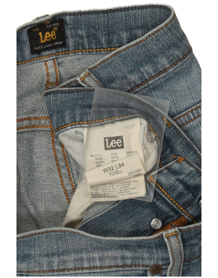 LEE Mens Powell Slim Jeans W32 L34 Blue Cotton