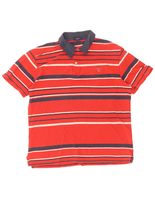 Polo da rugby da uomo Gant 2XL in cotone a righe rosse