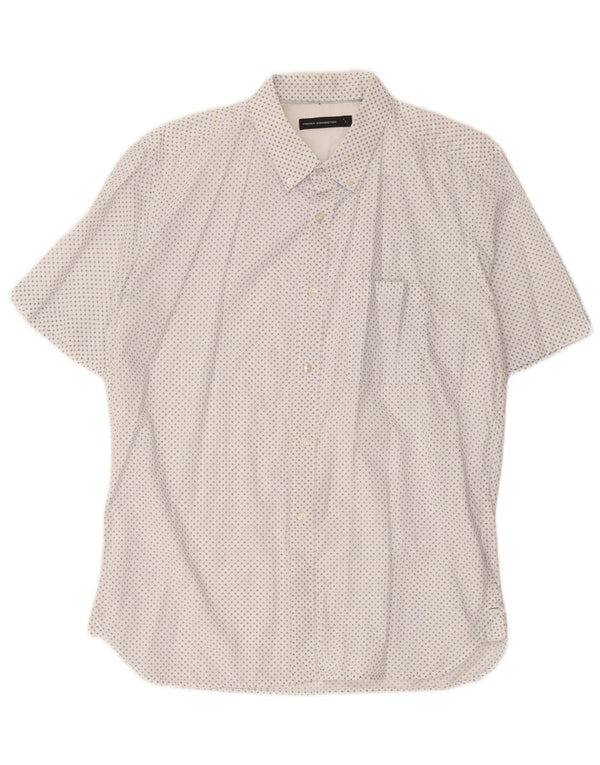 Camisa de manga corta para hombre French Connection de algodón floral blanco grande