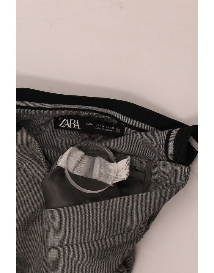 Женские прямые костюмные брюки Zara Medium W28 L27, серые, полиэстер