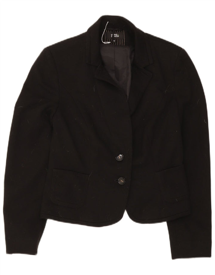 Marks & Spencer Veste blazer à 2 boutons pour femme UK 12 Noir moyen Polyester