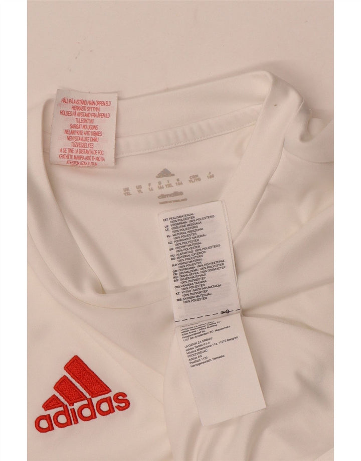 Adidas Boys Climalite T-Shirt Top 13-14 Years XL White Polyester