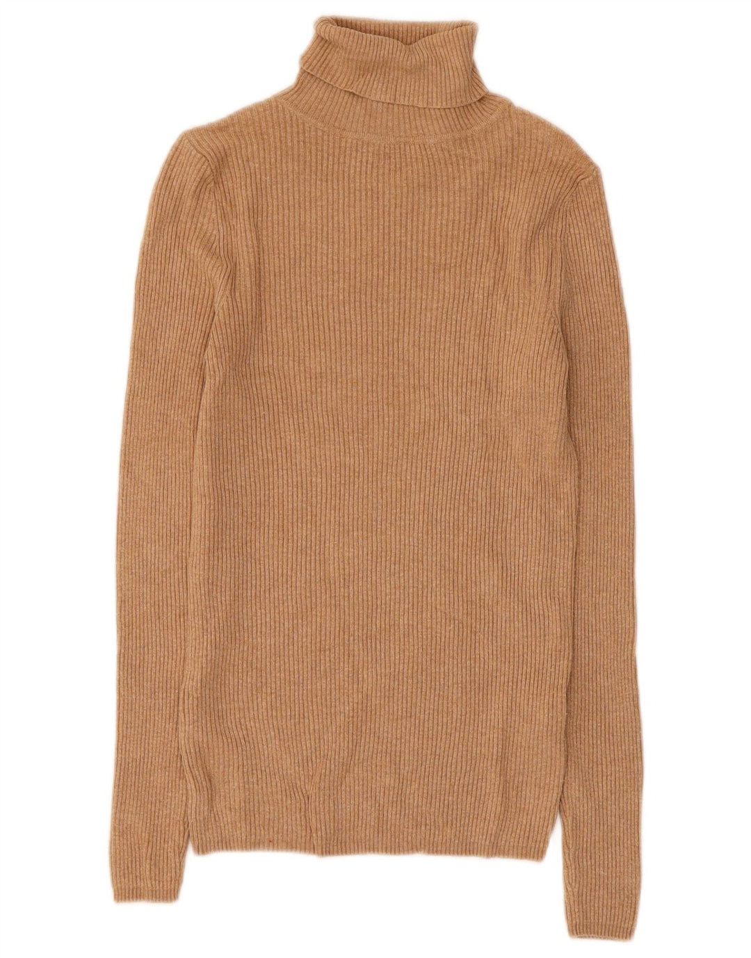 Marks & Spencer Womens Roll Neck Jumper Sweater UK 10 Small Brown Viscose