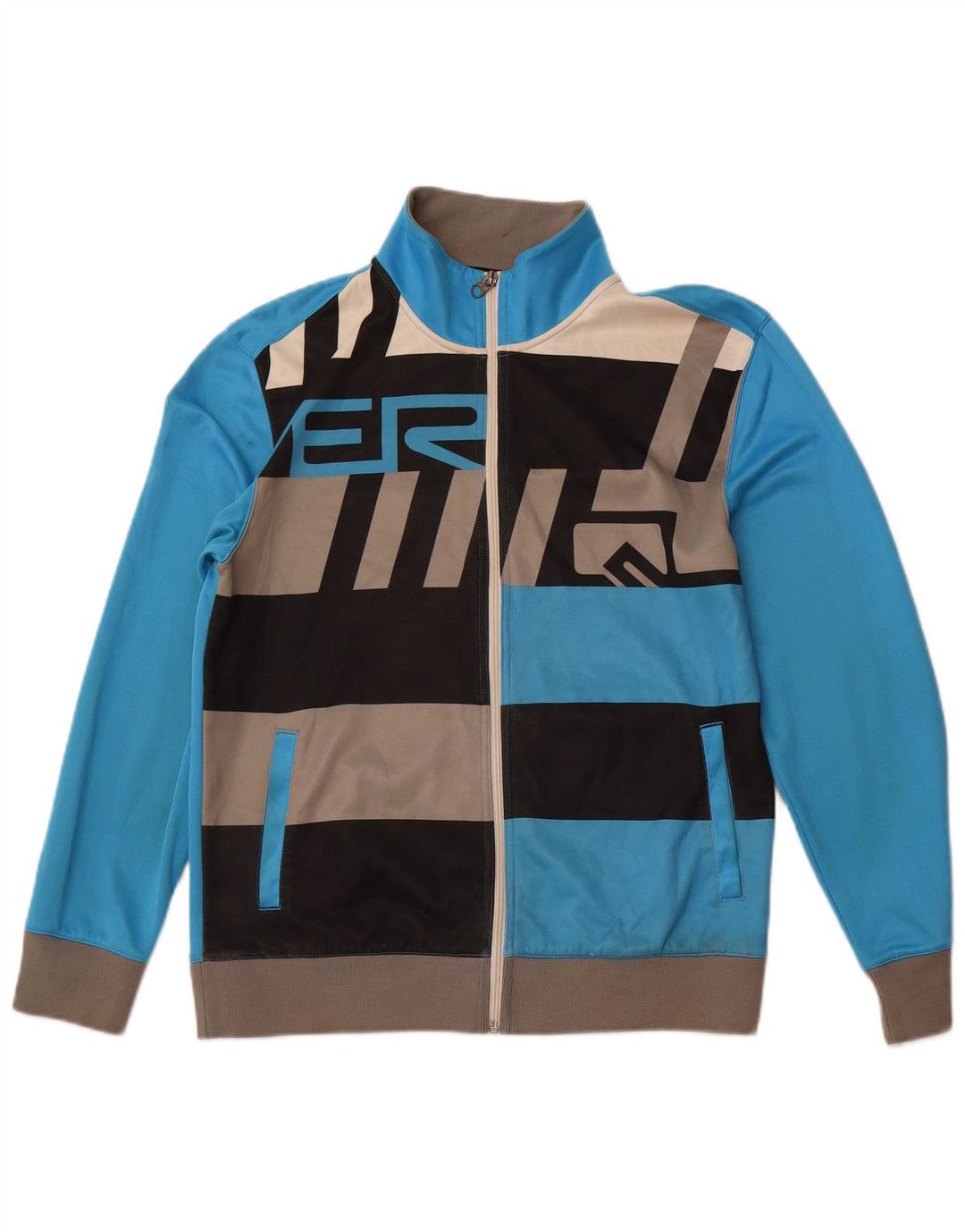 QUIKSILVER Womens Tracksuit Top Jacket UK 16 Large Blue Colourblock