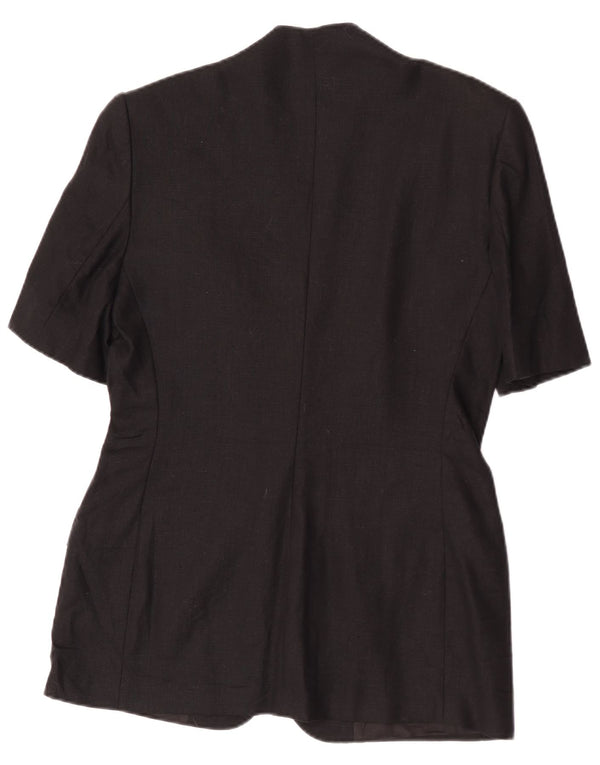 Les Copains Dame Kortærmet 1 Knap Blazer Jakke IT 44 Medium Sort