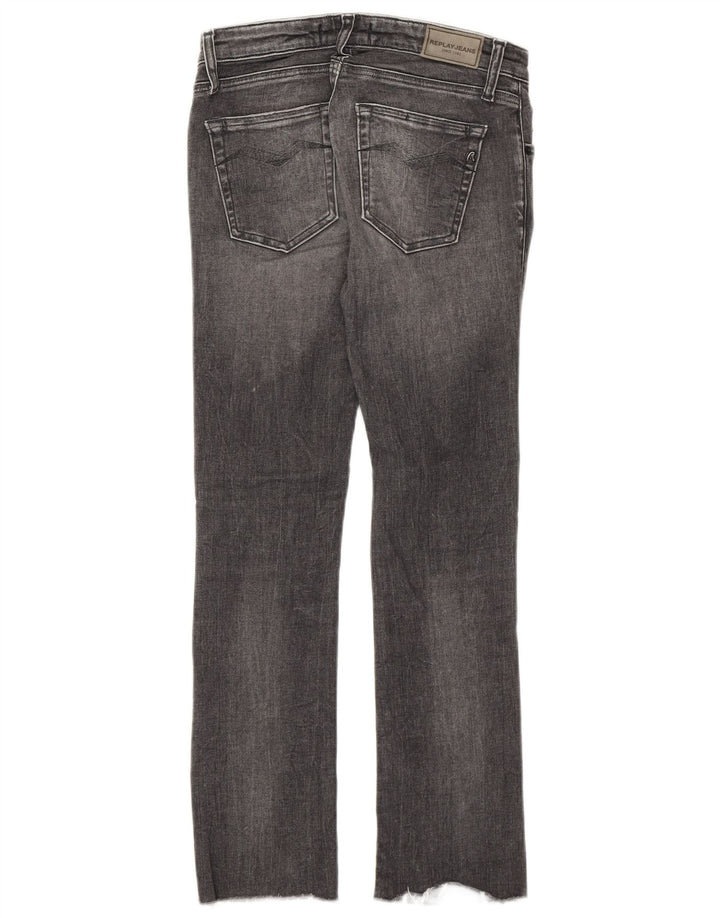 Replay Womens Crop Slim Jeans W24 L24 Grey Cotton