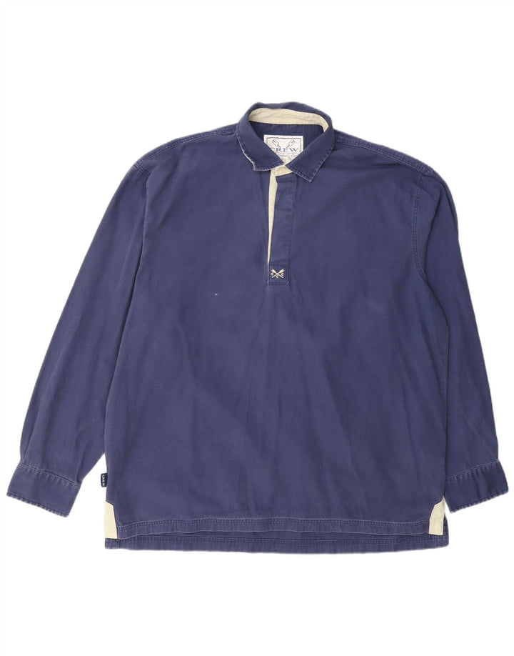 Crew Clothing Chemise pull pour homme en coton bleu marine Taille L