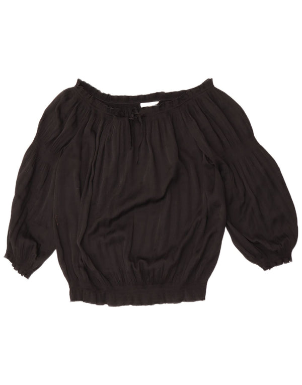 Calvin Klein Damen Off Shoulder Bluse Top UK 18 XL Schwarz