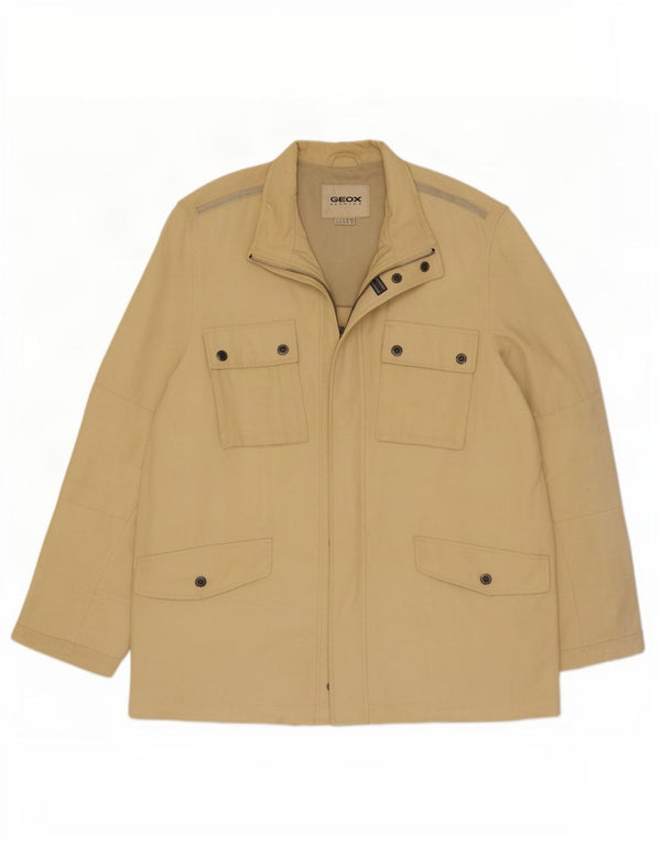 Geox Donna Respira Utility Giacca UK 42 XL Cotone Beige
