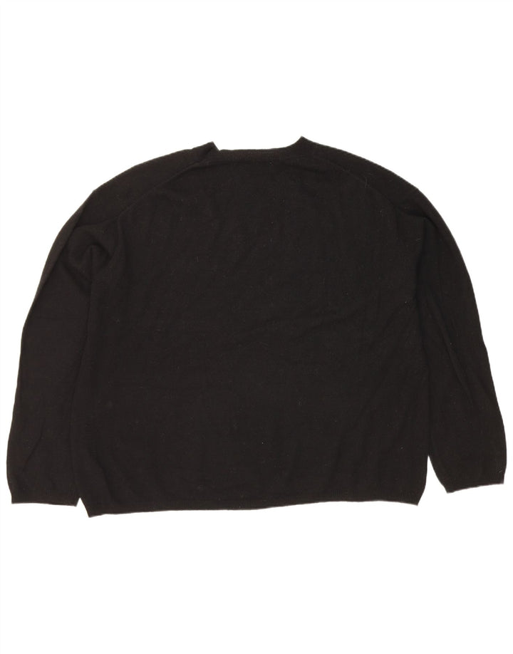 Zara Damen-Pullover, übergroß, Rundhalsausschnitt, Gr. 14, mittelschwarz