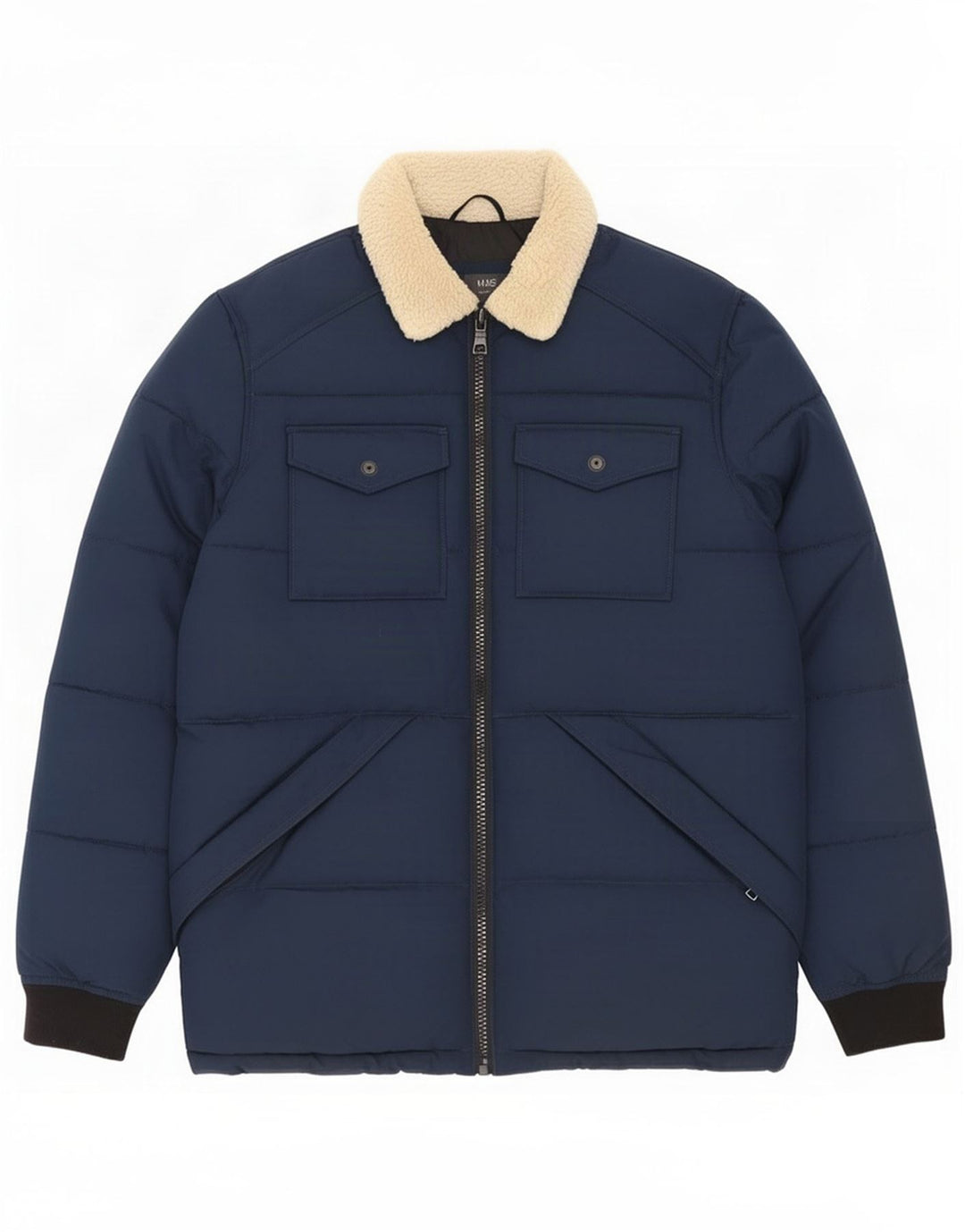 Giacca imbottita da uomo Marks & Spencer UK 38 Medium Navy Blue Colourblock