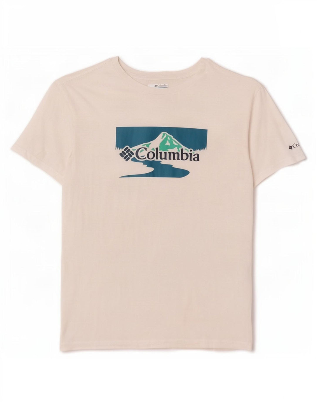 Columbia Mens Graphic T-Shirt Top Small White Cotton
