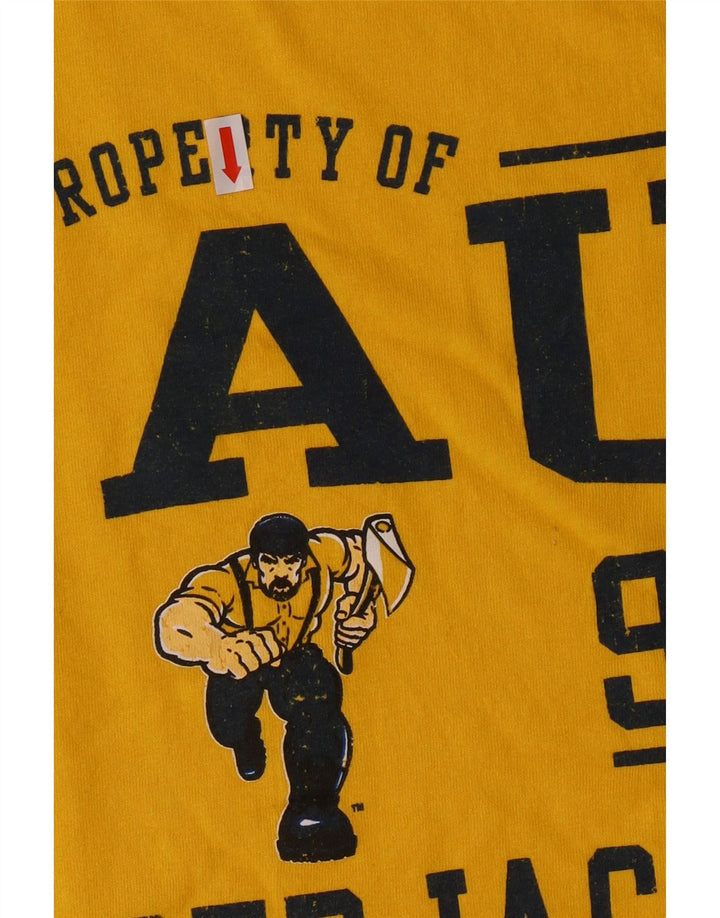 Russell Athletic Herre grafisk T-shirt Top Medium Gul Bomuld