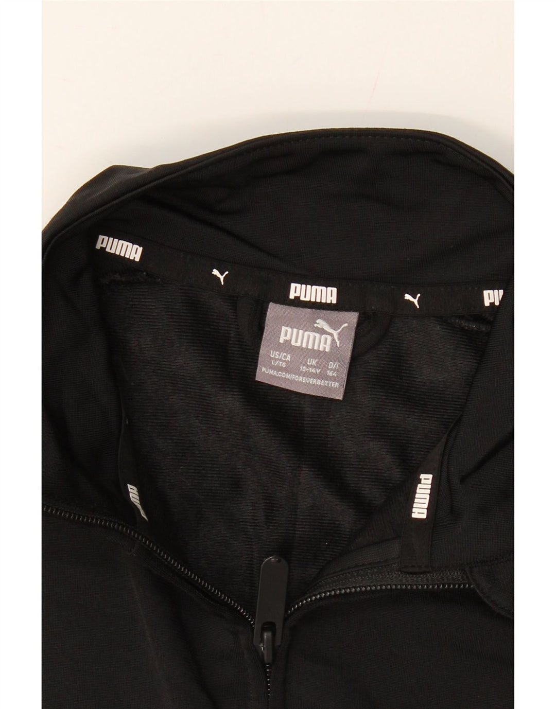 PUMA Girls Tracksuit Top Jacket 13-14 Years Black Colourblock Polyester Vintage Puma and Second-Hand Puma from Messina Hembry 
