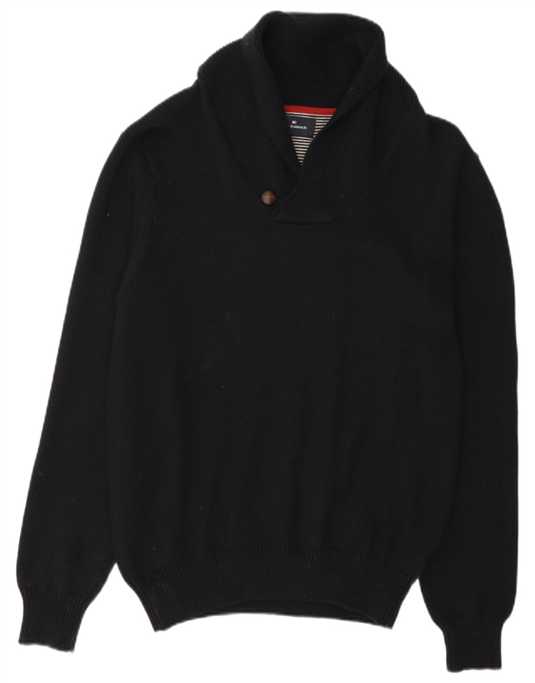 Maglione da uomo Marks & Spencer con collo a scialle in cotone nero medio