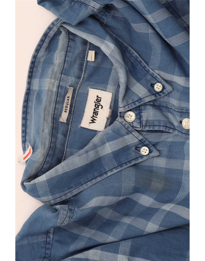 Wrangler Chemise Regular Fit XL en Coton à Carreaux Bleu pour Homme