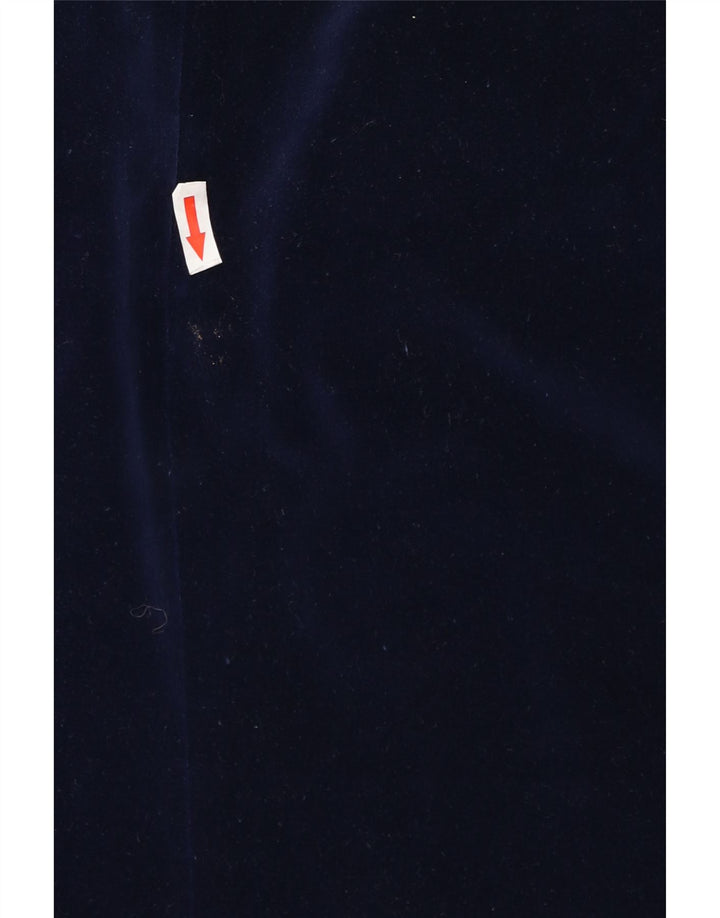 Vintage Mens 2 Button Velvet Blazer Jacket IT 46 Small Navy Blue Cotton