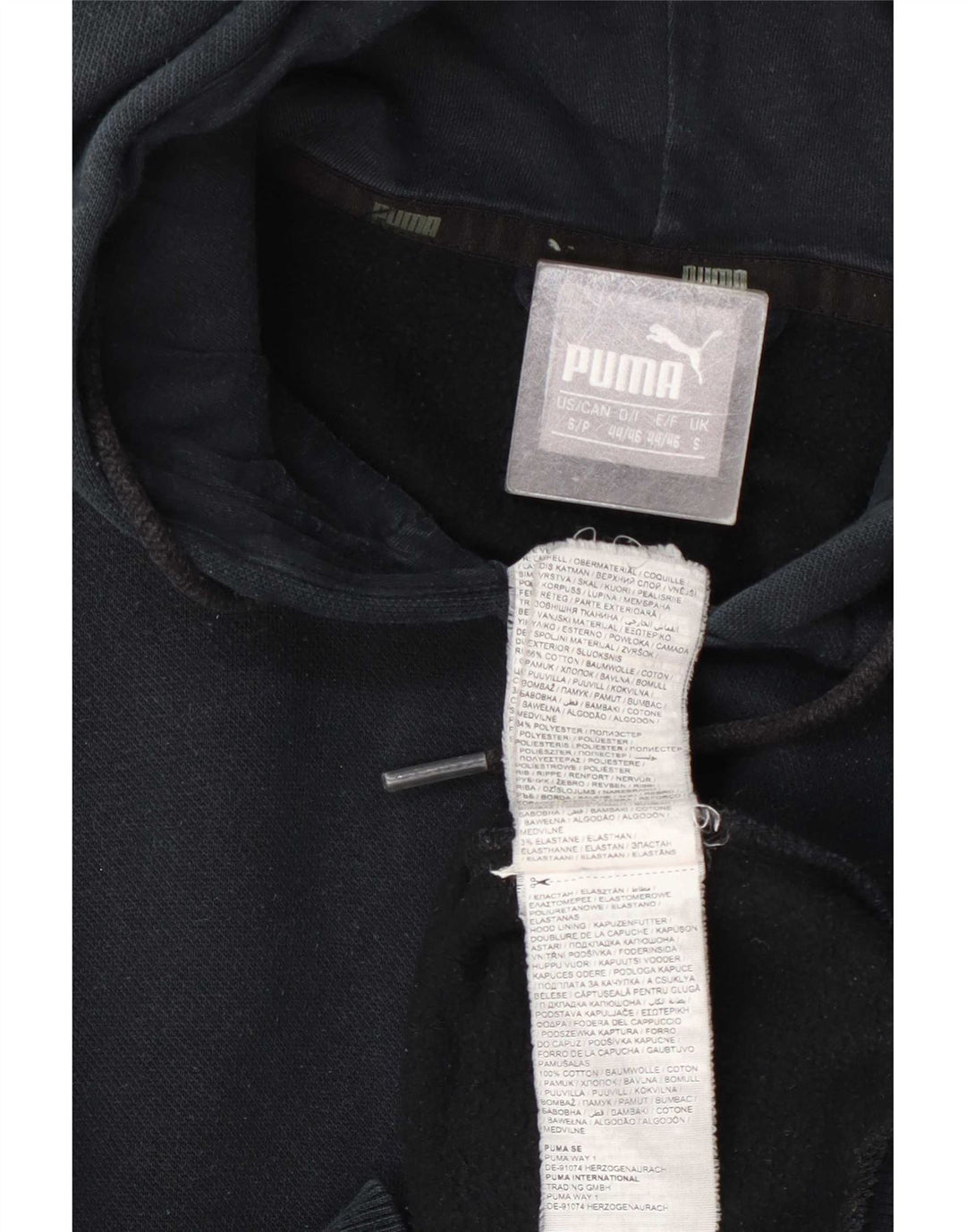 Puma Mens Zip Hoodie Sweater Small Navy Blue Cotton