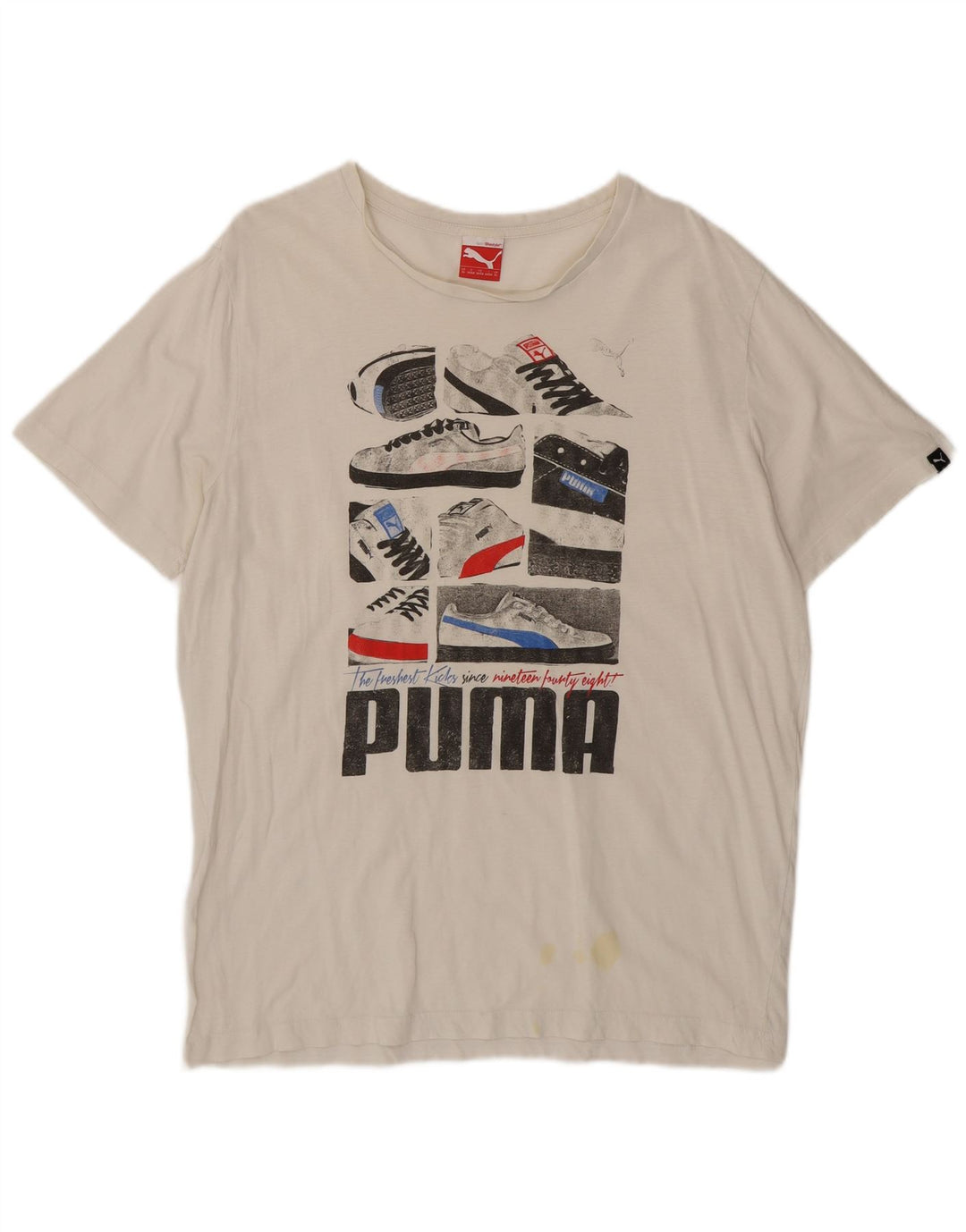 Puma Herre Grafisk T-Shirt Top XL Hvid