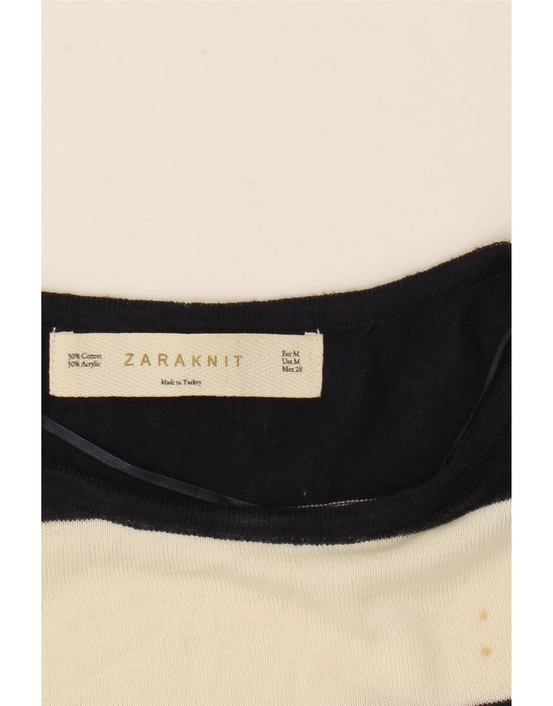 Zara Womens Oversized 1/2 Sleeve Blouse Top UK 12 Medium White Striped