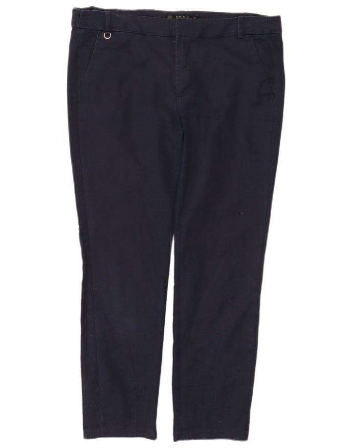 Zara Womens Slim Chino Trousers EU 40 Medium W30 L26 Navy Blue