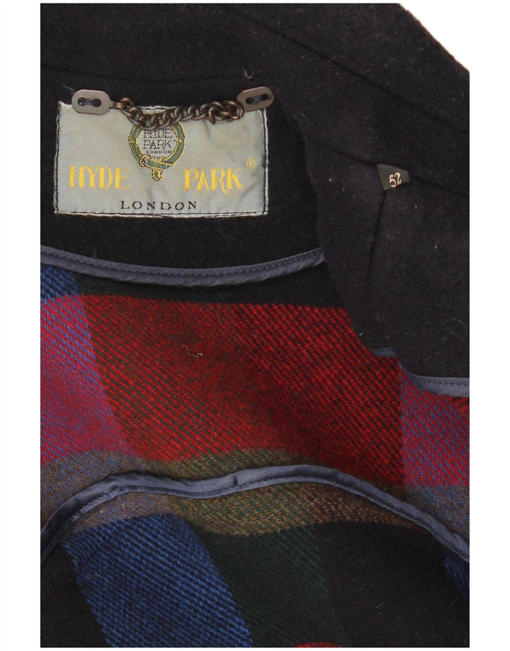 Hyde Park Mens Overcoat EU 52 XL Navy Blue