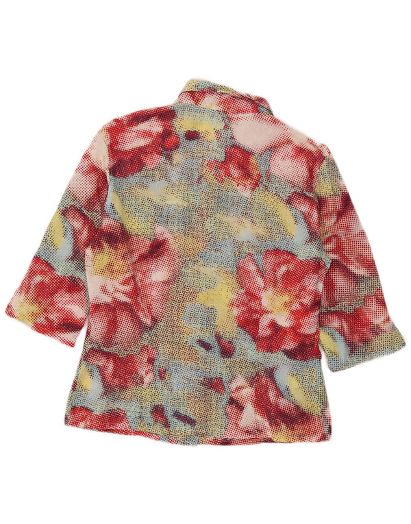 Camicia a maniche a 3/4 da donna Stefanel UK 14 Cotone floreale multicolore medio