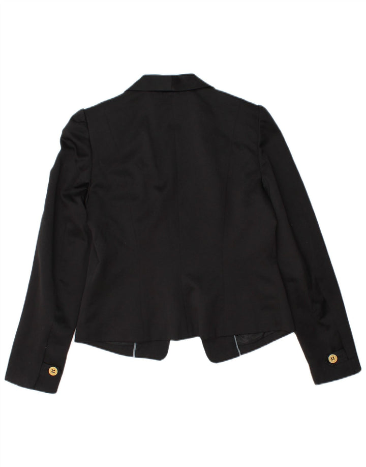 MONSOON Womens Crop Open Blazer Jacket UK 10 Small Black Polyester