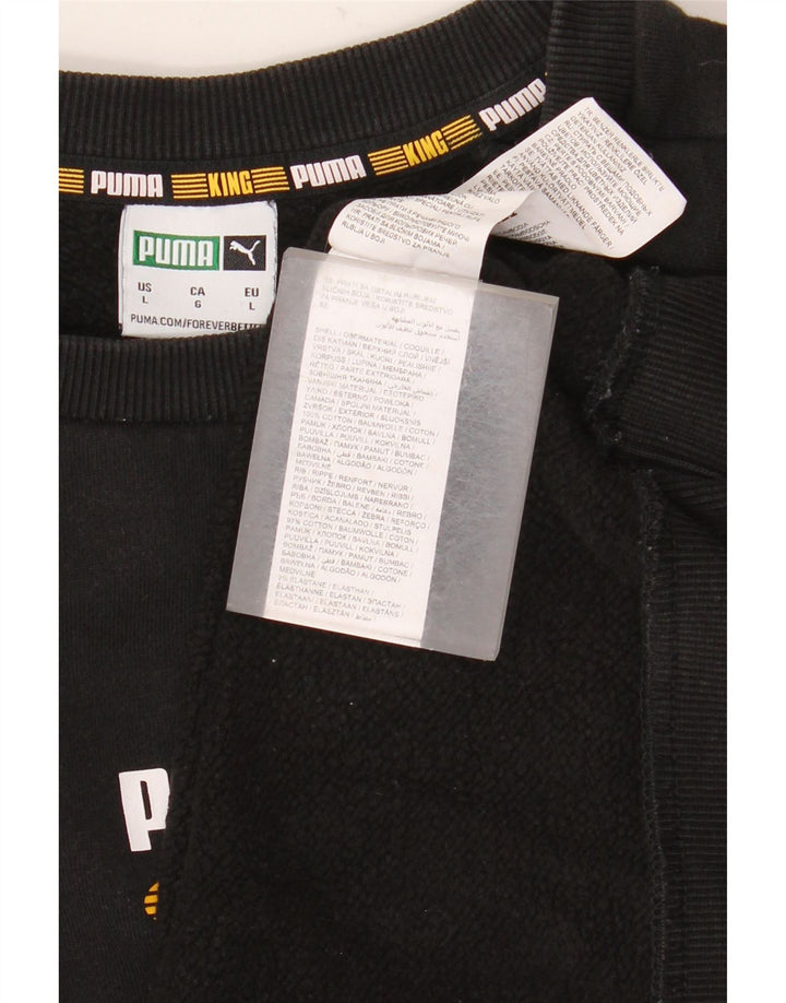 Puma Mens Graphic Sweatshirt Jumper Large Black Cotton