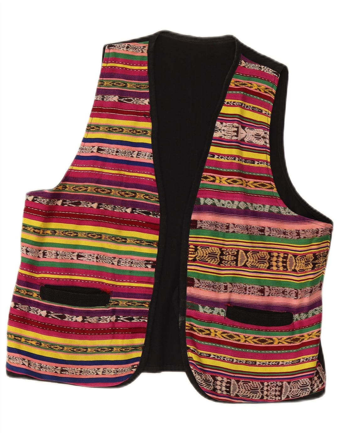 Vestă vintage pentru femei UK 14 Medium, multicoloră, cu dungi