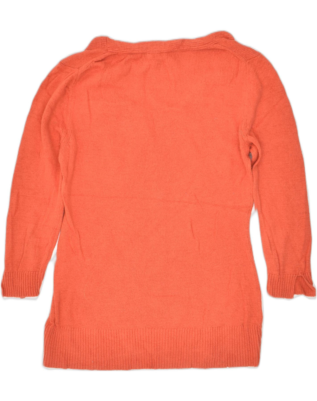 BANANA REPUBLIC Womens V-Neck Jumper Sweater UK 12 Medium Orange Cotton | Vintage Banana Republic | Thrift | Second-Hand Banana Republic | Used Clothing | Messina Hembry 