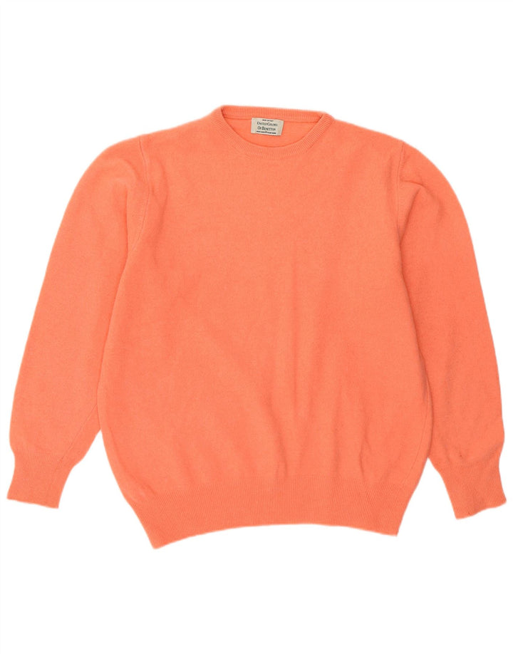 Benetton Womens Crew Neck Jumper Sweater UK 14 Medium Pink