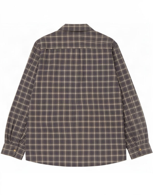 Rohan Mens Flannel Shirt Small Navy Blue Plaid Cotton