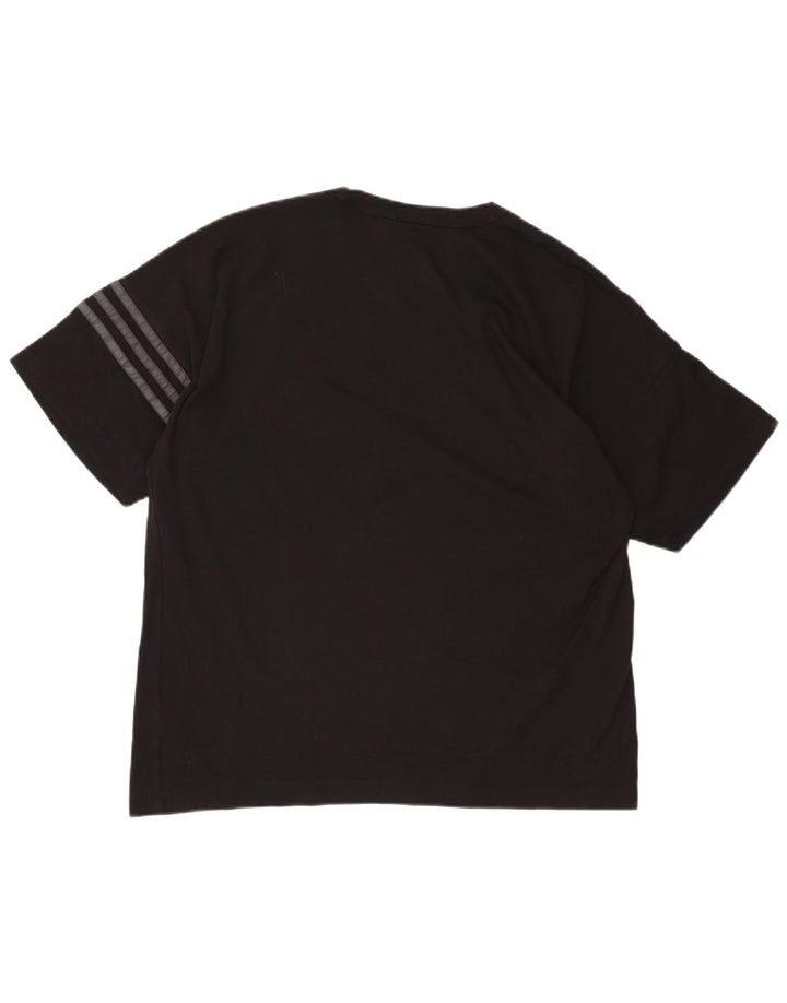 Adidas Mens T-Shirt Top Medium Black Cotton