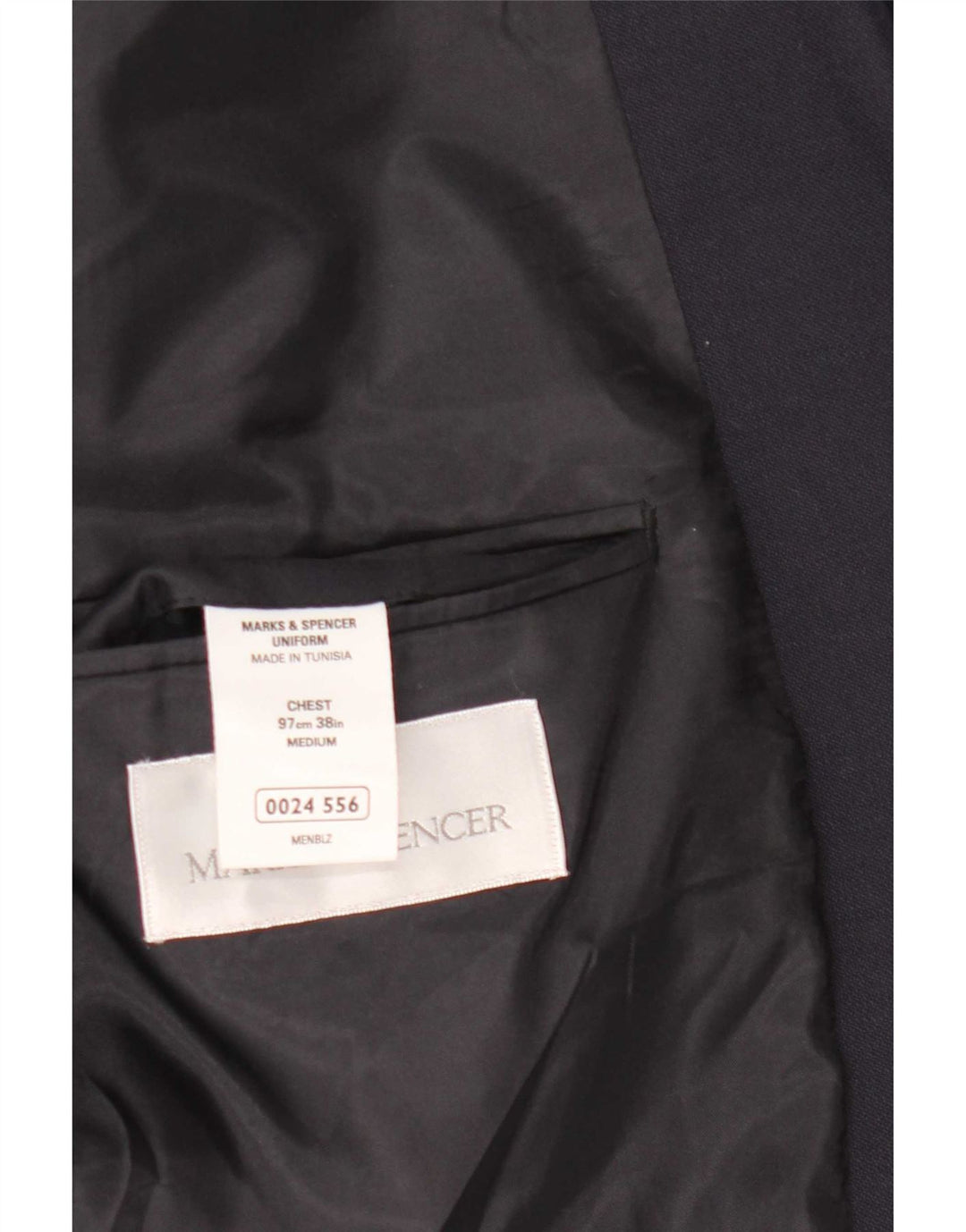 Marks & Spencer Herre 2-knaps blazerjakke UK 38 Medium Navy Blue