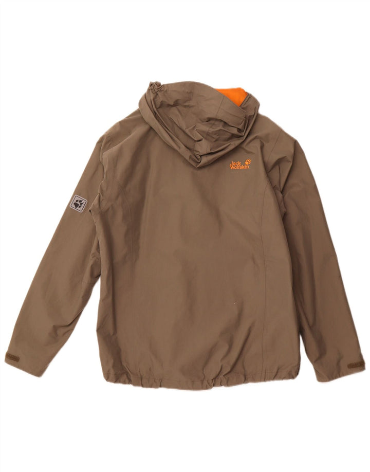 Giacca antipioggia con cappuccio da donna JACK WOLFSKIN UK 14/16 Large Beige Poliammide