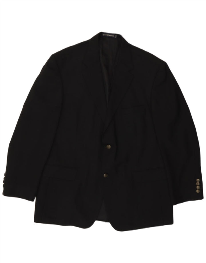 Dockers Herre 2 Button Blazer Jacket UK 44 2XL Sort Polyester
